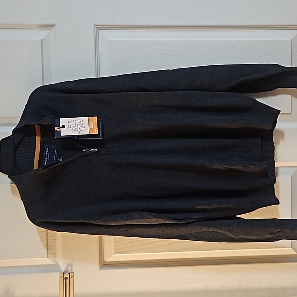 NICKEL & IRON 1/4 ZIP SWEATER: GRAY: NEW WITH TAGS: SIZE S